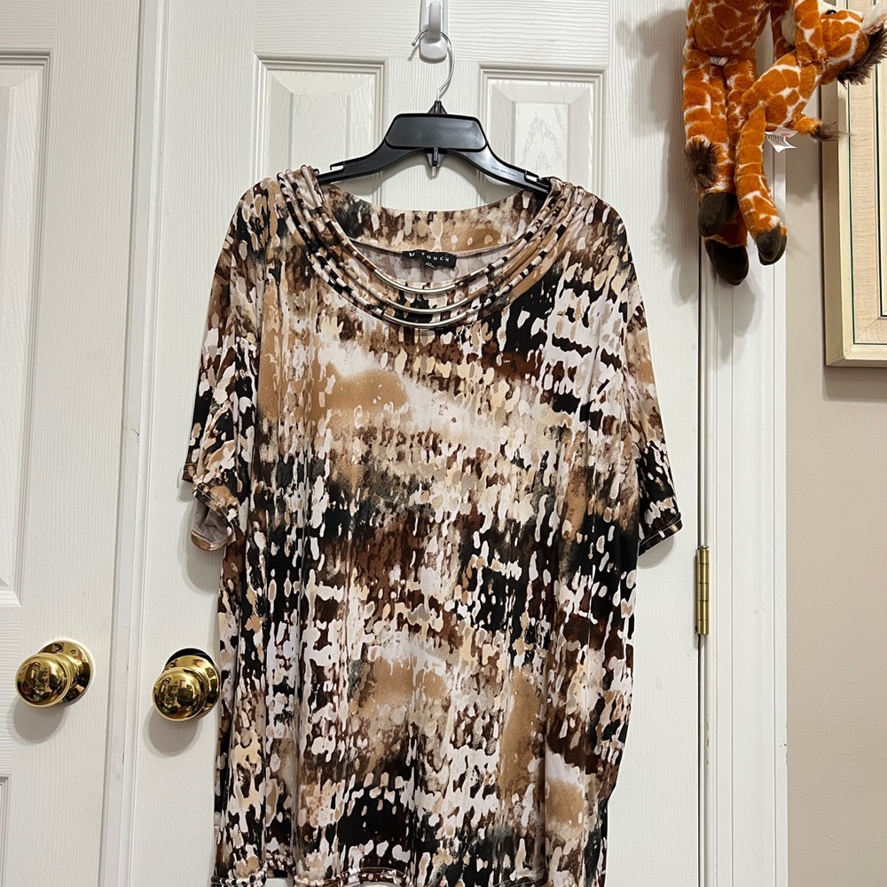 Chic Multicolor Patterned Women's Blouse